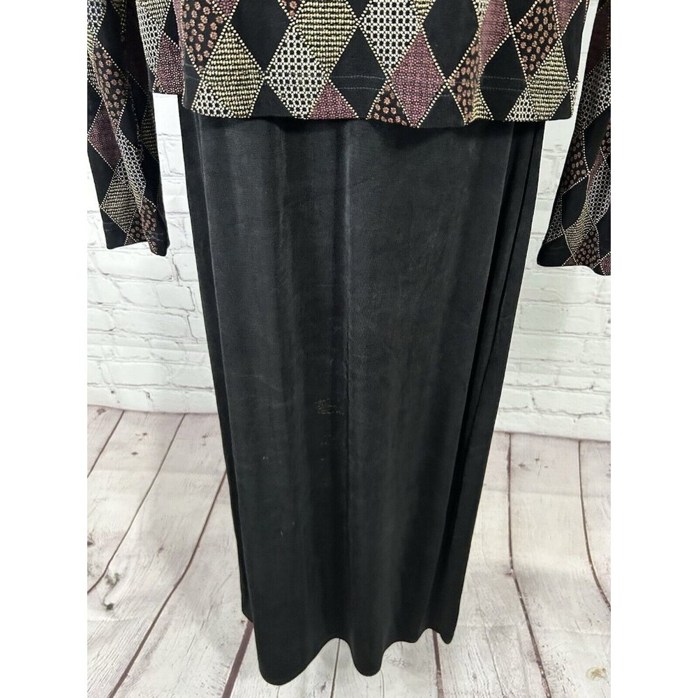 VTG Rabbit Rabbit Rabbit Designs Long Sleeve Layered Maxi Dress Women’s 14 - Picture 5 of 9